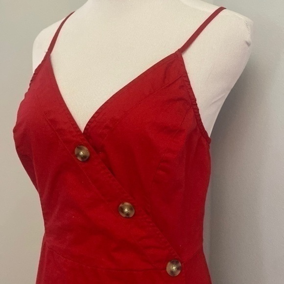 Express Red Button Dress - Picture 3 of 5